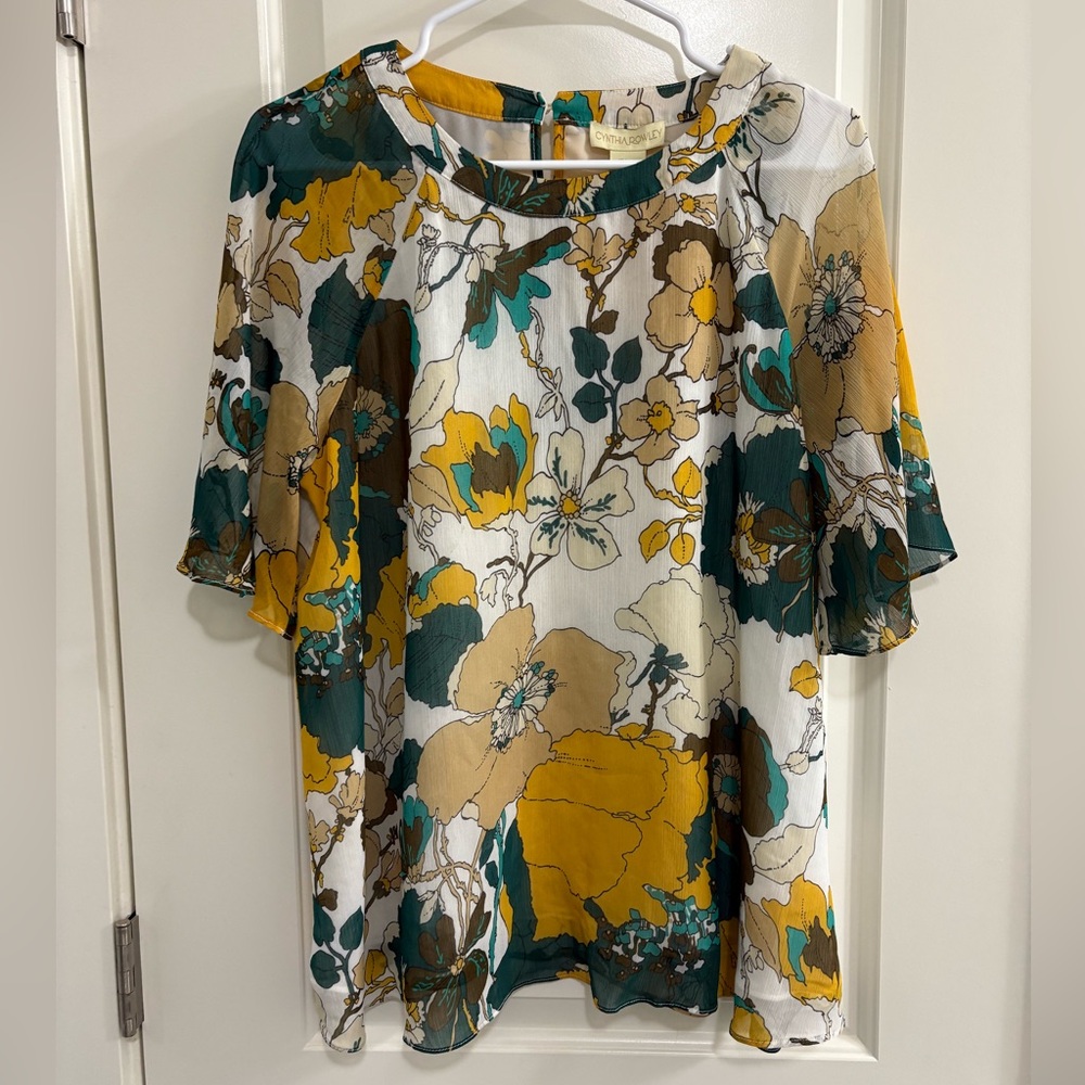Cynthia Rowley Summer Floral Women’s Lined Blouse